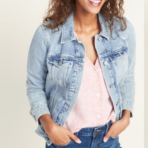 old navy distressed denim jacket